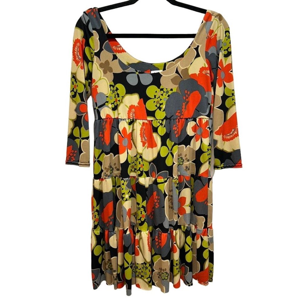 Ivy Jane Uncle Frank Tiered Ruffle‎ Floral Dress Size Small